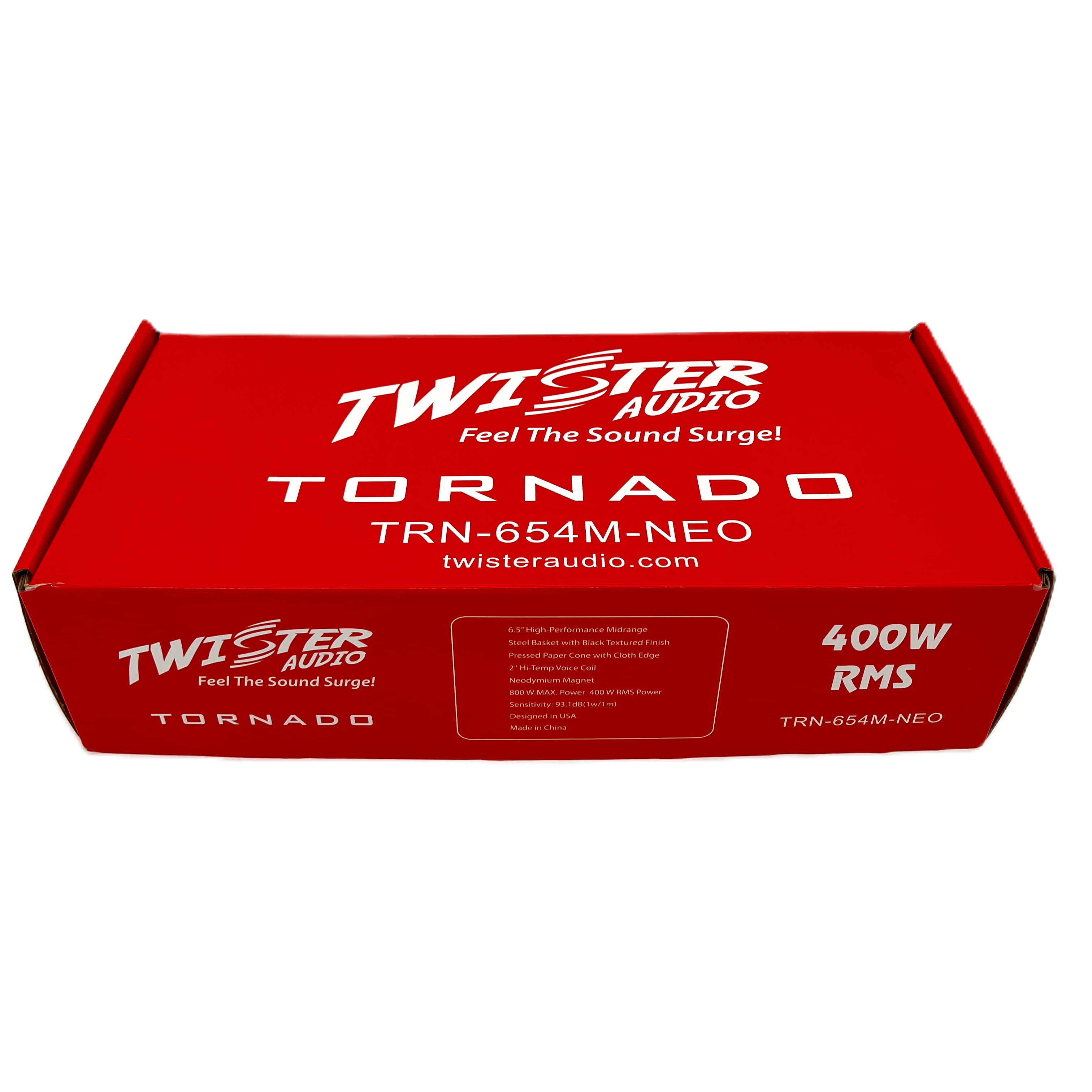 TWISTER AUDIO TORNADO 6.5" 400W RMS NEODYMIUM MIDRANGE SPEAKER (TRN-654M-NEO)