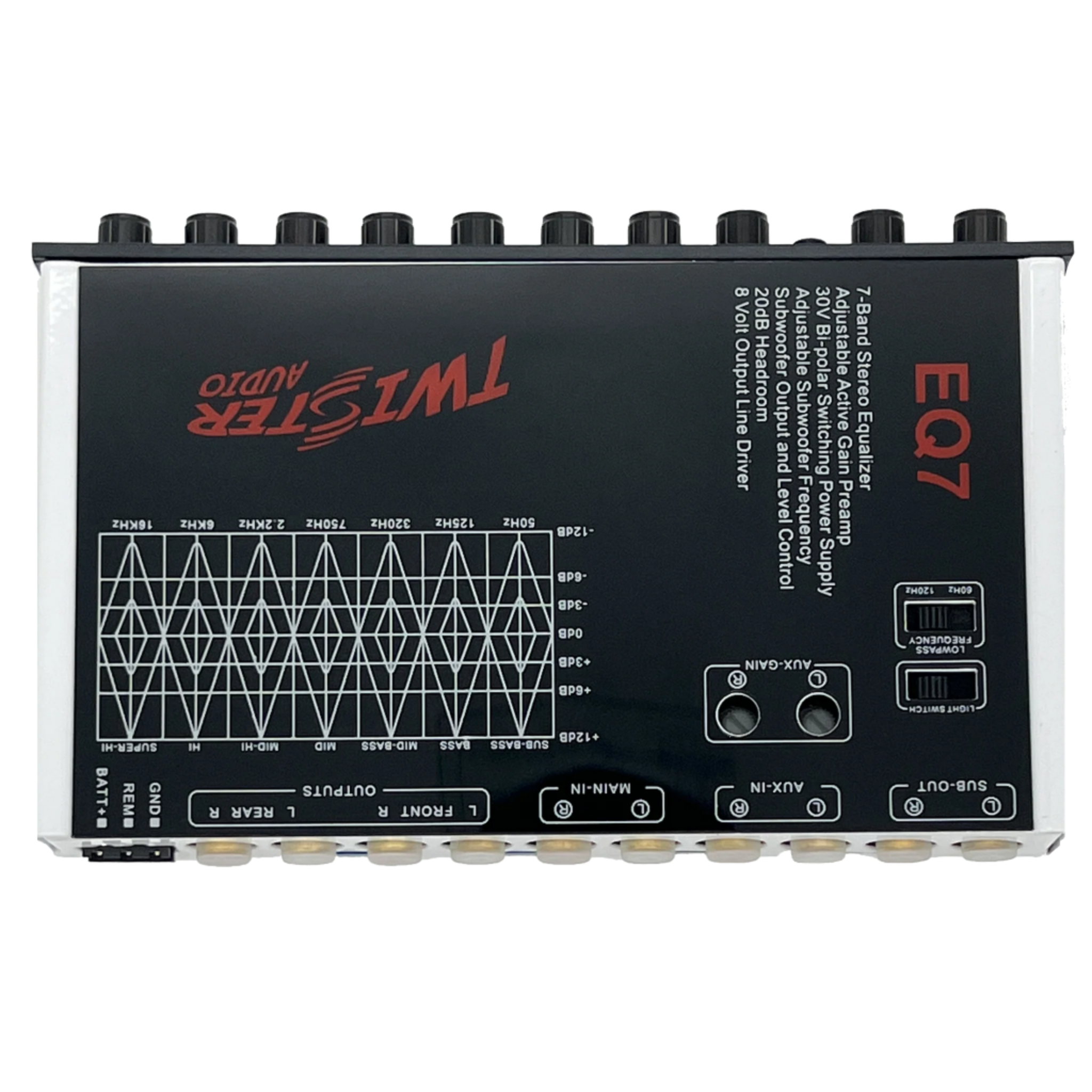 TWISTER AUDIO 7 BAND EQ WITH SUBWOOFER CONTROL (EQ7)